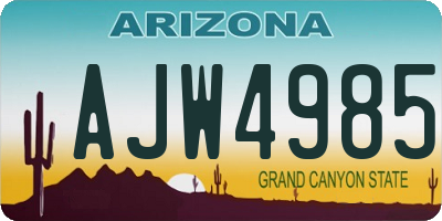 AZ license plate AJW4985