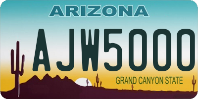 AZ license plate AJW5000