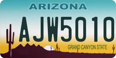 AZ license plate AJW5010