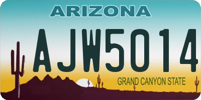 AZ license plate AJW5014