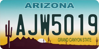 AZ license plate AJW5019