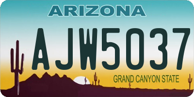 AZ license plate AJW5037