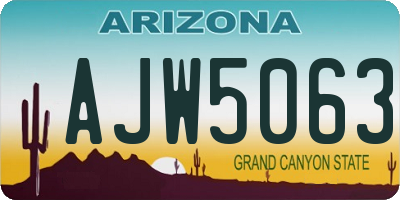 AZ license plate AJW5063