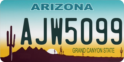 AZ license plate AJW5099