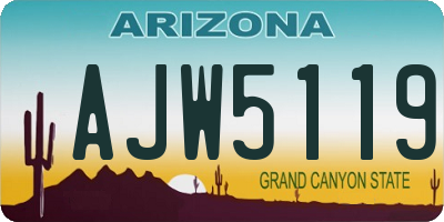 AZ license plate AJW5119
