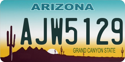 AZ license plate AJW5129