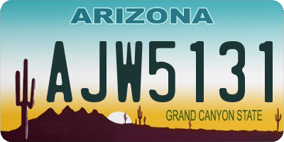 AZ license plate AJW5131