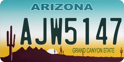 AZ license plate AJW5147