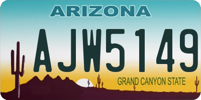 AZ license plate AJW5149