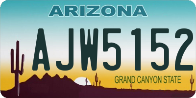 AZ license plate AJW5152