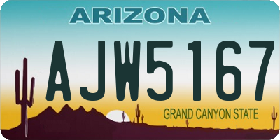 AZ license plate AJW5167