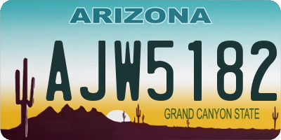 AZ license plate AJW5182