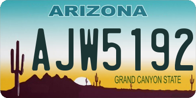 AZ license plate AJW5192