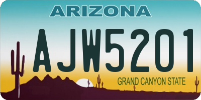 AZ license plate AJW5201