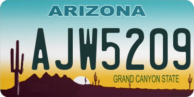 AZ license plate AJW5209