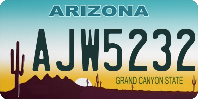 AZ license plate AJW5232