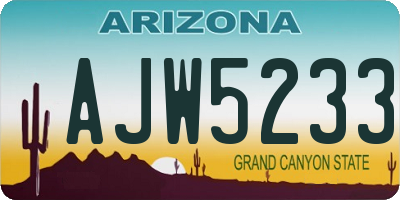 AZ license plate AJW5233
