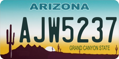 AZ license plate AJW5237
