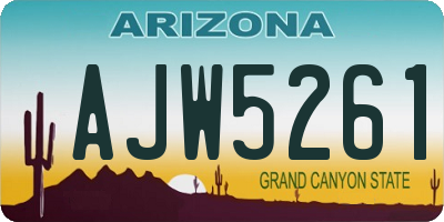 AZ license plate AJW5261
