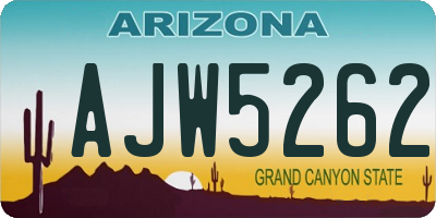 AZ license plate AJW5262