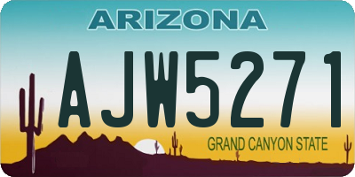 AZ license plate AJW5271