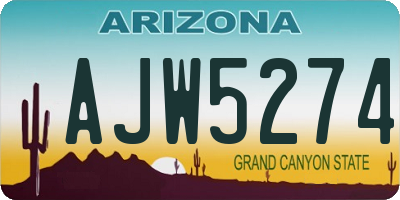 AZ license plate AJW5274
