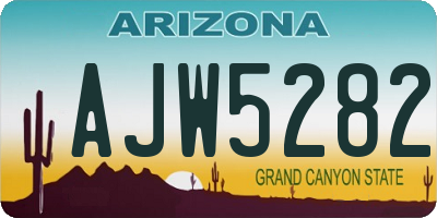 AZ license plate AJW5282