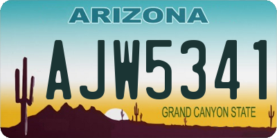 AZ license plate AJW5341