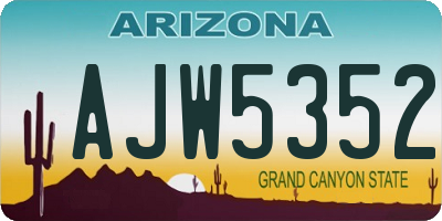 AZ license plate AJW5352