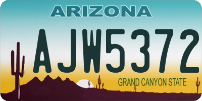 AZ license plate AJW5372