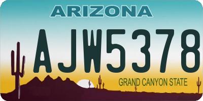 AZ license plate AJW5378