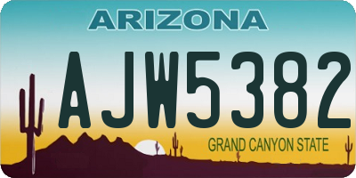 AZ license plate AJW5382