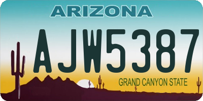 AZ license plate AJW5387
