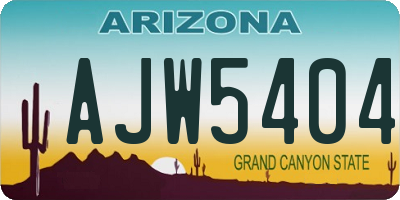 AZ license plate AJW5404