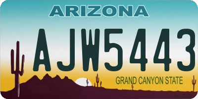 AZ license plate AJW5443