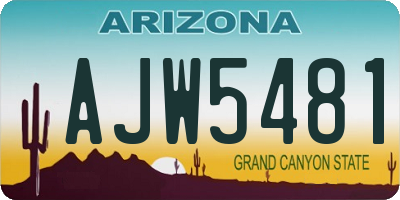 AZ license plate AJW5481