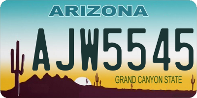 AZ license plate AJW5545