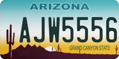 AZ license plate AJW5556