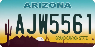 AZ license plate AJW5561