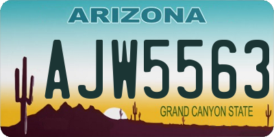 AZ license plate AJW5563