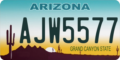 AZ license plate AJW5577