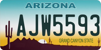 AZ license plate AJW5593