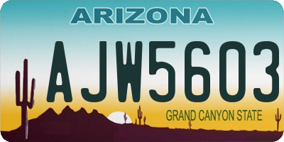 AZ license plate AJW5603