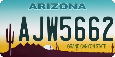 AZ license plate AJW5662