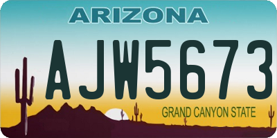 AZ license plate AJW5673