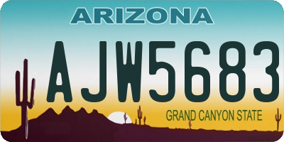 AZ license plate AJW5683