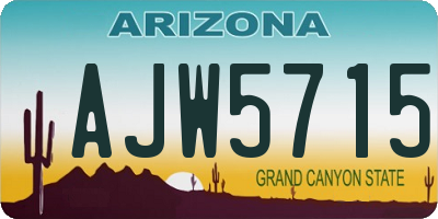 AZ license plate AJW5715