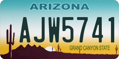 AZ license plate AJW5741