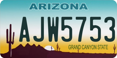 AZ license plate AJW5753