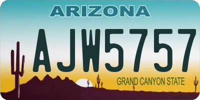 AZ license plate AJW5757